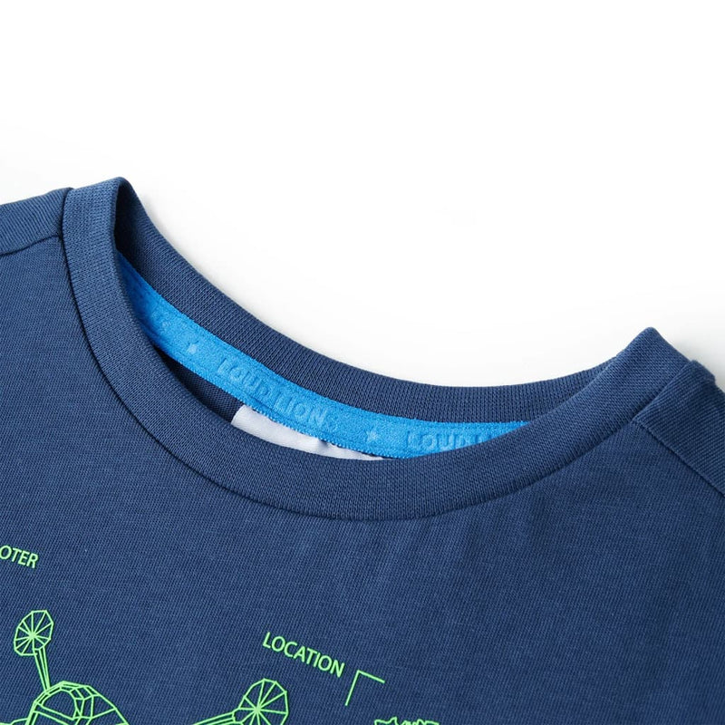 Afbeelding laden in galerijviewer, Vidaxl kindershirt 116 donkerblauw