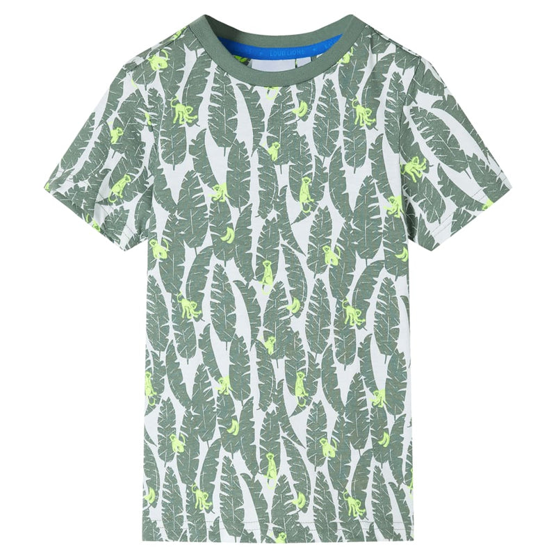 Afbeelding laden in galerijviewer, VidaXL Kindershirt 92 ecru en donkerklimopgroen