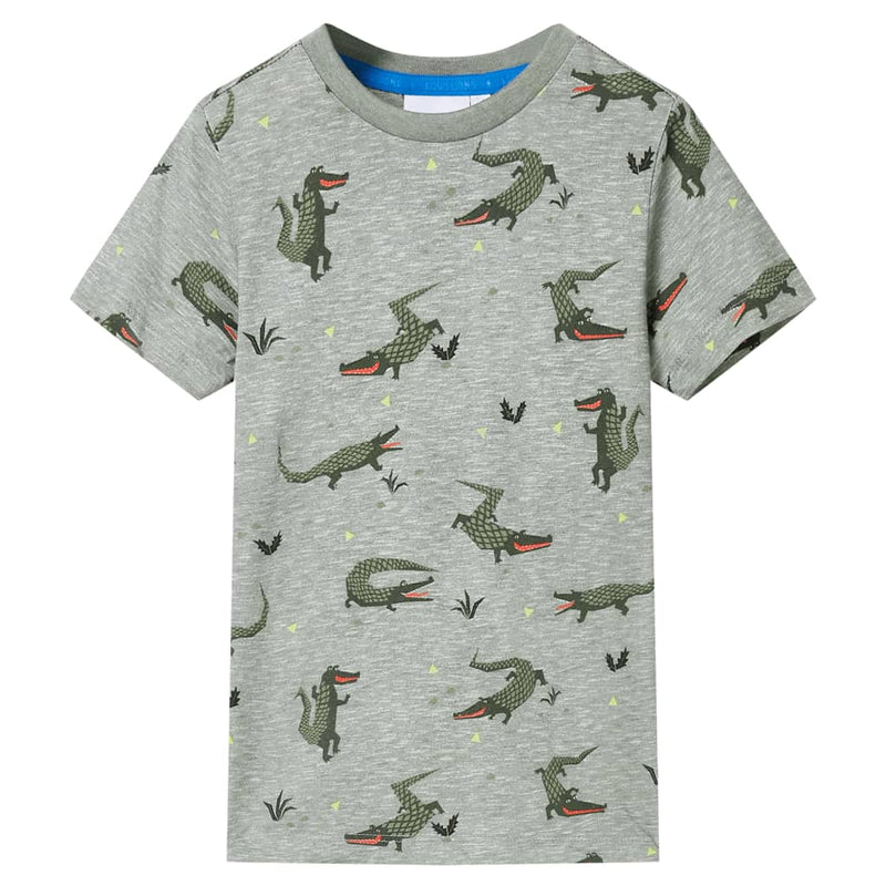 Afbeelding laden in galerijviewer, VidaXL Kindershirt 92 gemêleerd lichtkaki