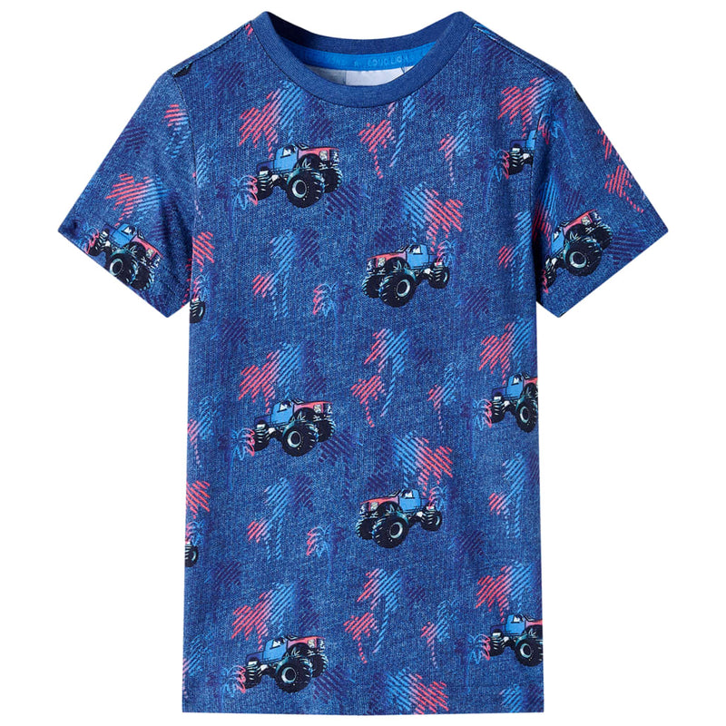 Afbeelding laden in galerijviewer, Vidaxl kindershirt 104 gemêleerd donkerblauw
