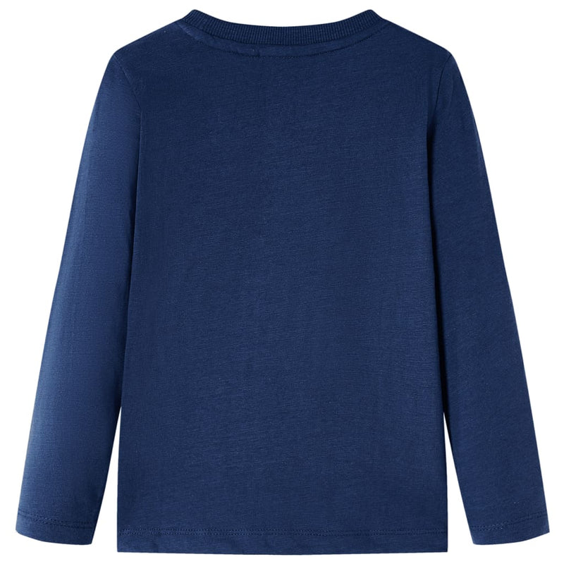 Afbeelding laden in galerijviewer, VidaXL Kindershirt met lange mouwen 104 gemêleerd marineblauw