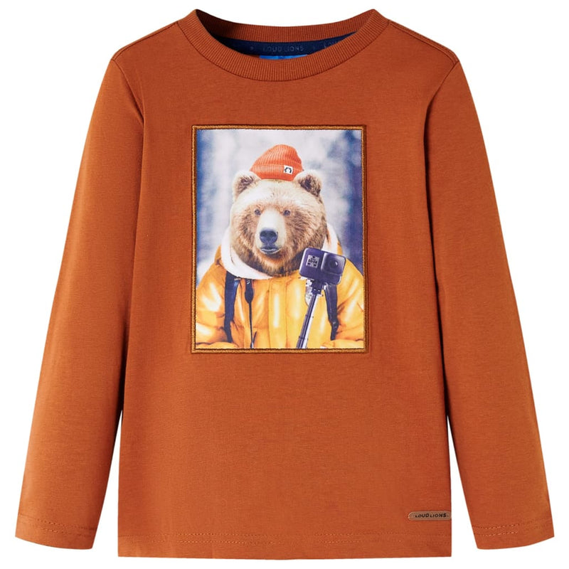 Afbeelding laden in galerijviewer, VidaXL Kindershirt met lange mouwen 104 oranjebruin