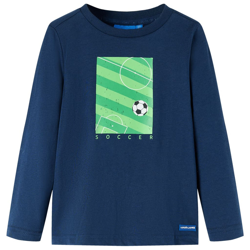 Afbeelding laden in galerijviewer, Vidaxl kindershirt met lange mouwen 104 marineblauw