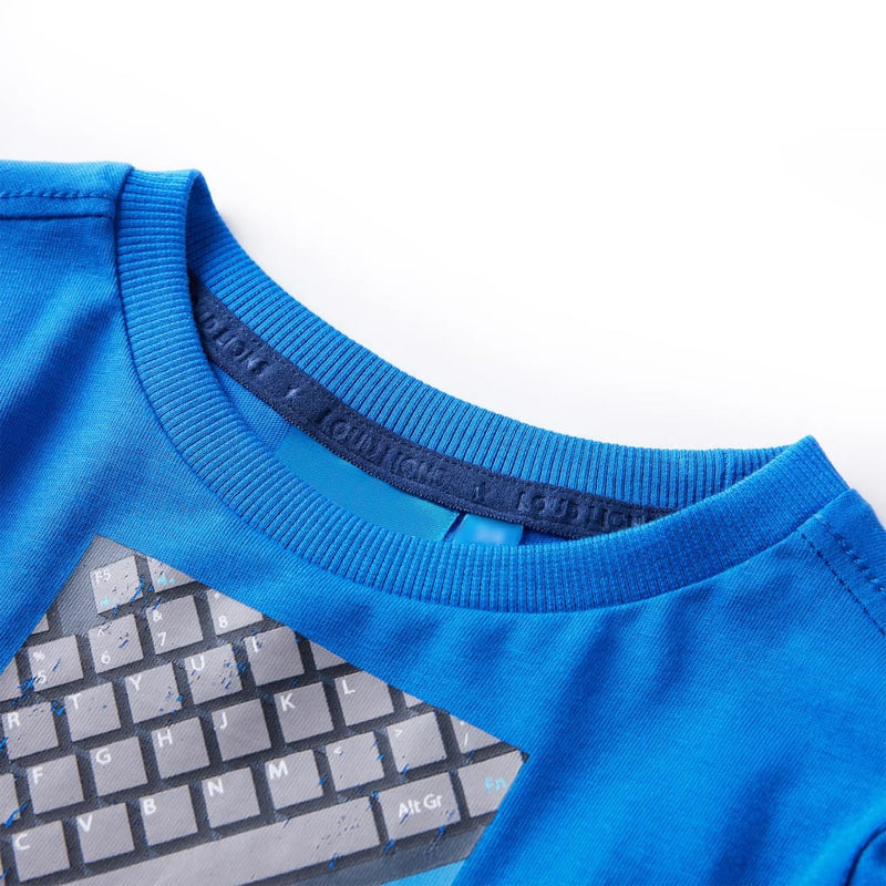 Afbeelding laden in galerijviewer, VidaXL Kindershirt met lange mouwen 140 kobaltblauw