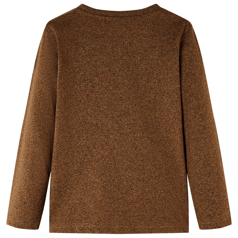 Afbeelding laden in galerijviewer, VidaXL Kindershirt met lange mouwen 140 gemêleerd cognackleur