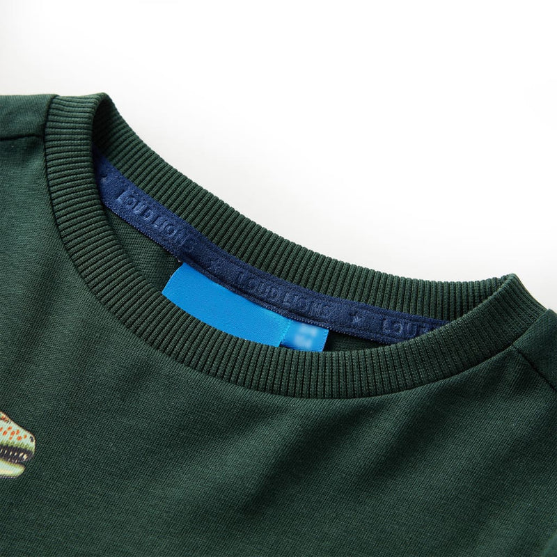 Afbeelding laden in galerijviewer, VidaXL Kindershirt met lange mouwen 128 donkergroen