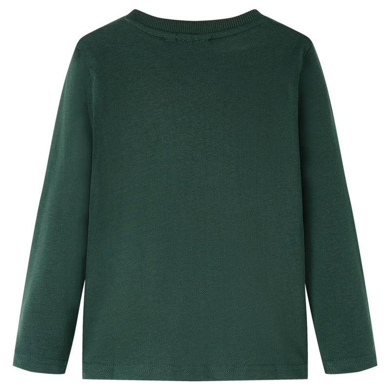 Afbeelding laden in galerijviewer, VidaXL Kindershirt met lange mouwen 140 donkergroen