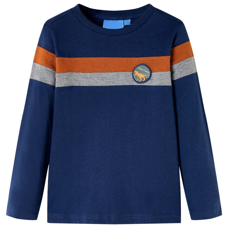 Afbeelding laden in galerijviewer, Vidaxl kindershirt met lange mouwen 116 marineblauw