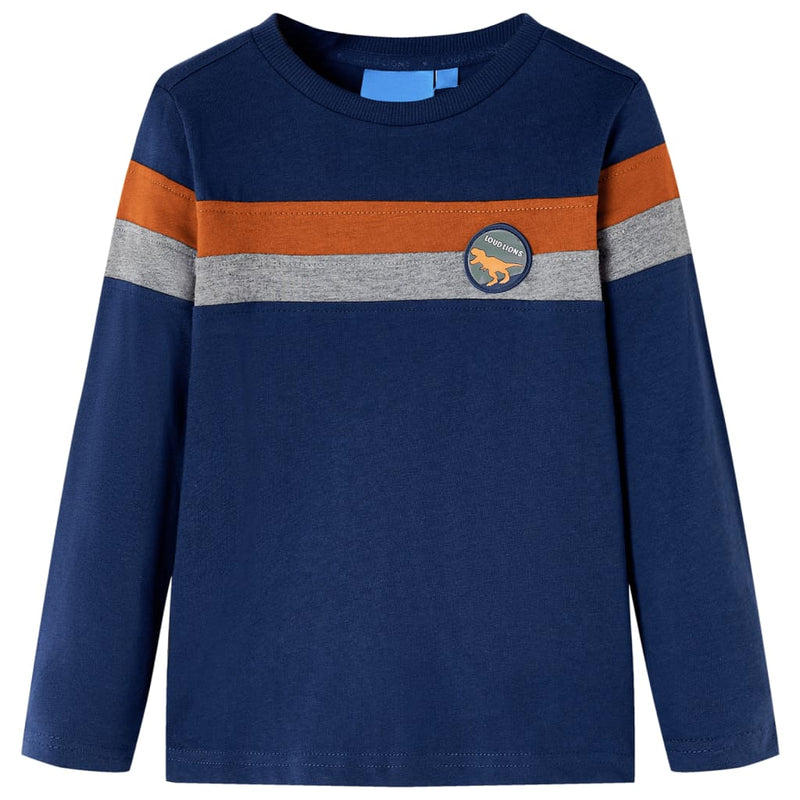 Afbeelding laden in galerijviewer, VidaXL Kindershirt met lange mouwen 128 marineblauw