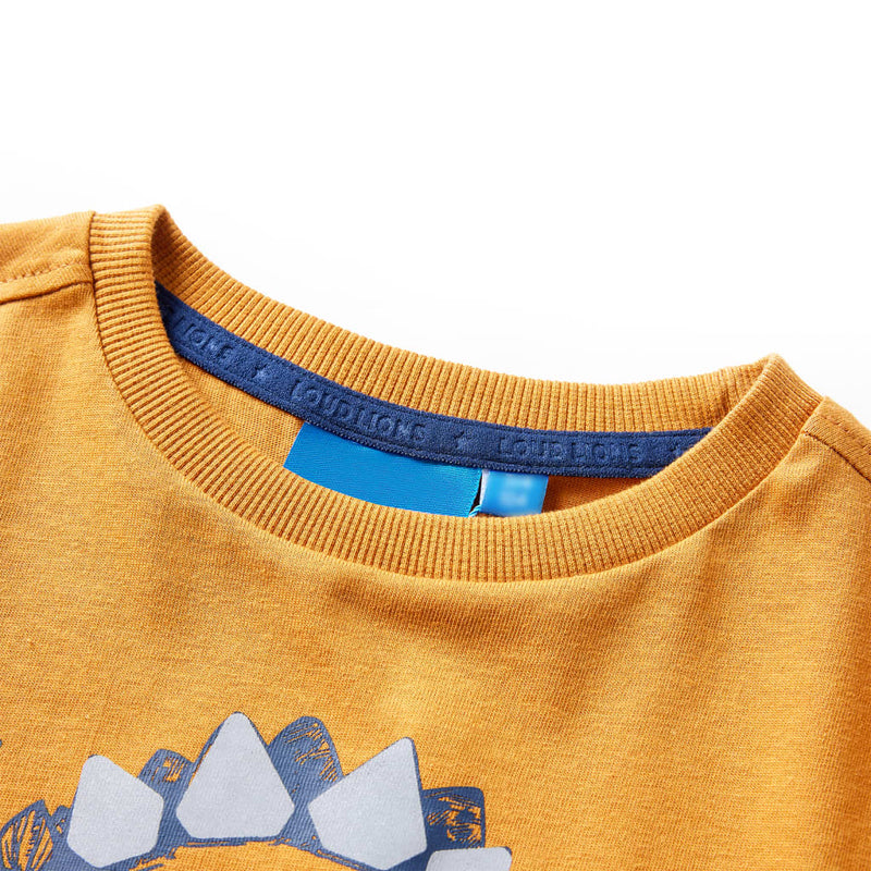 Afbeelding laden in galerijviewer, Vidaxl kindershirt met lange mouwen 92 donkerokerkleurig