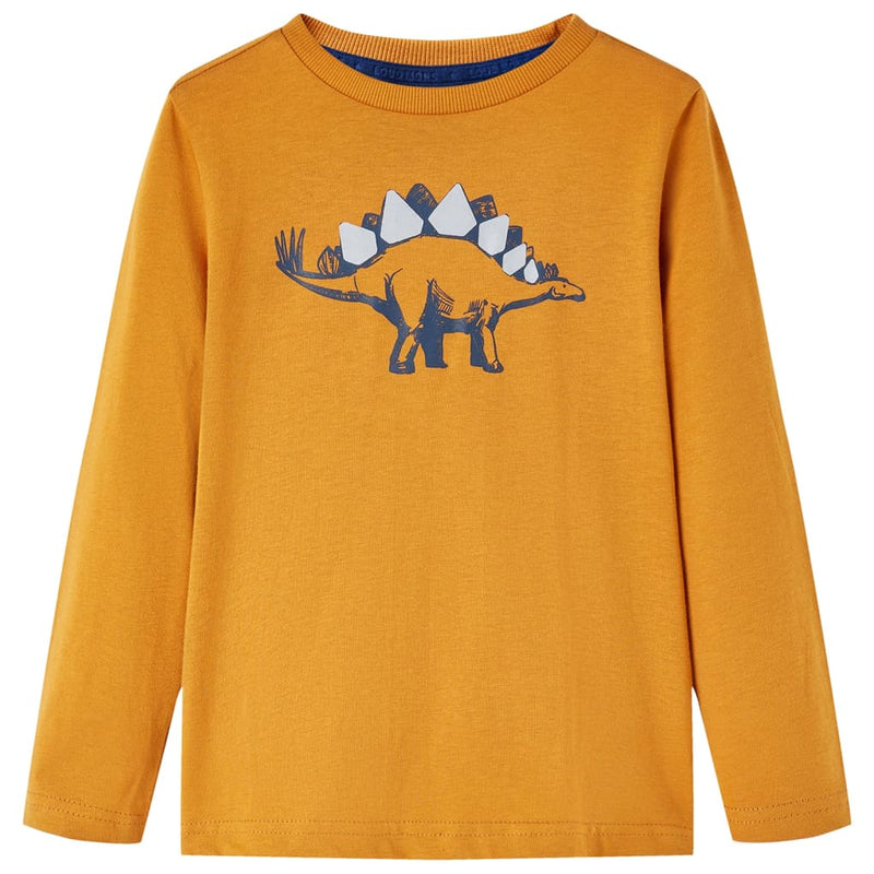 Afbeelding laden in galerijviewer, Vidaxl kindershirt met lange mouwen 116 donkerokerkleurig
