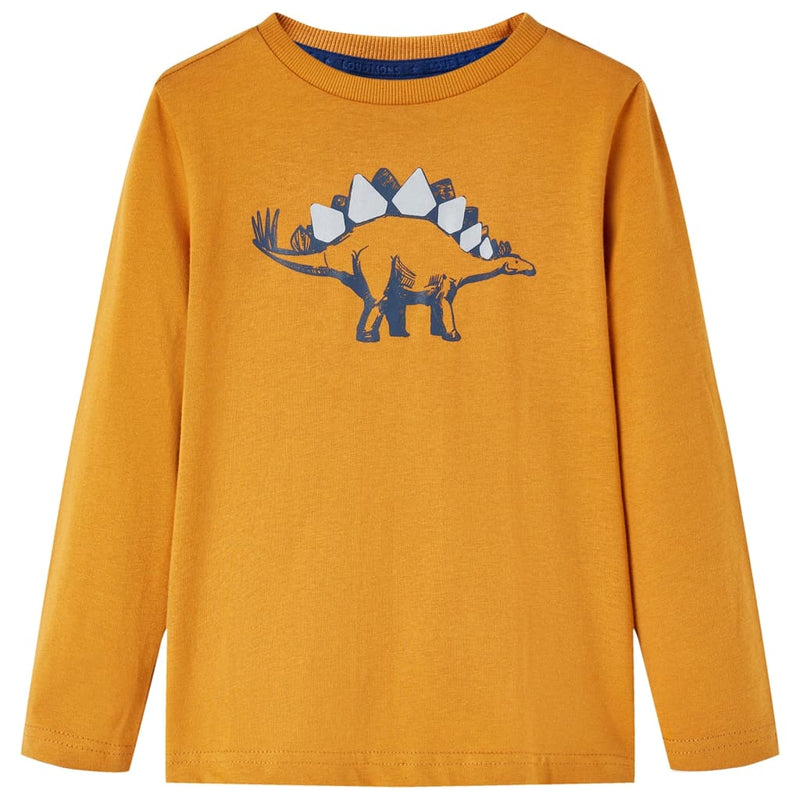 Afbeelding laden in galerijviewer, Vidaxl kindershirt met lange mouwen 128 donkerokerkleurig