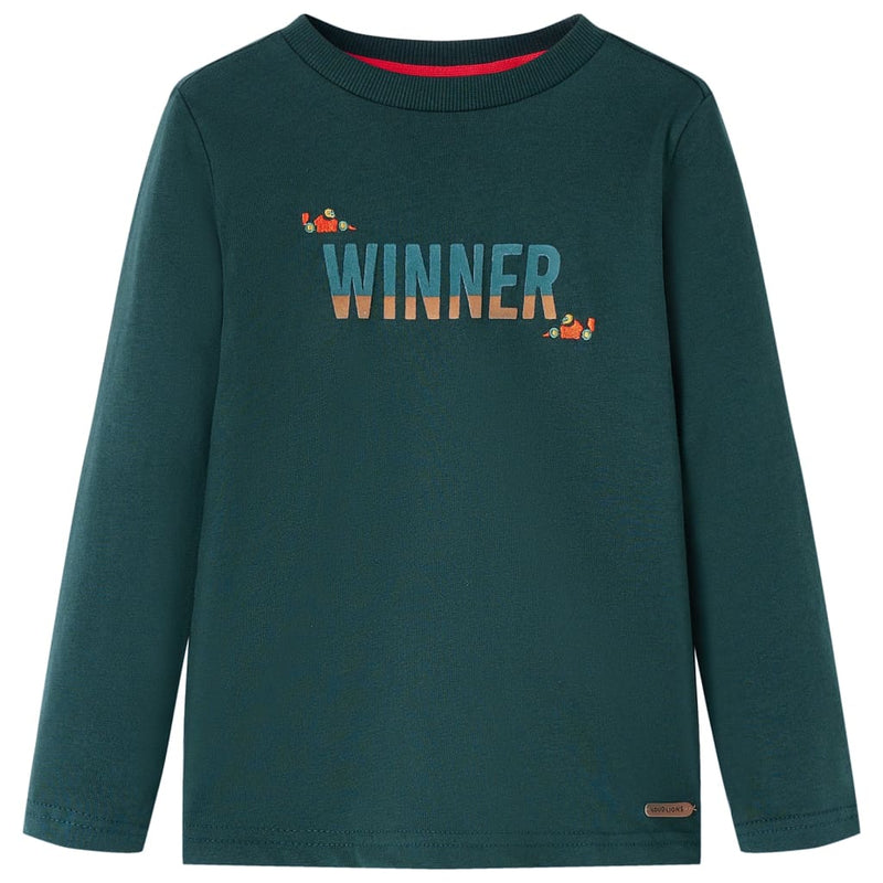 Afbeelding laden in galerijviewer, Vidaxl kindershirt met lange mouwen 104 donkergroen
