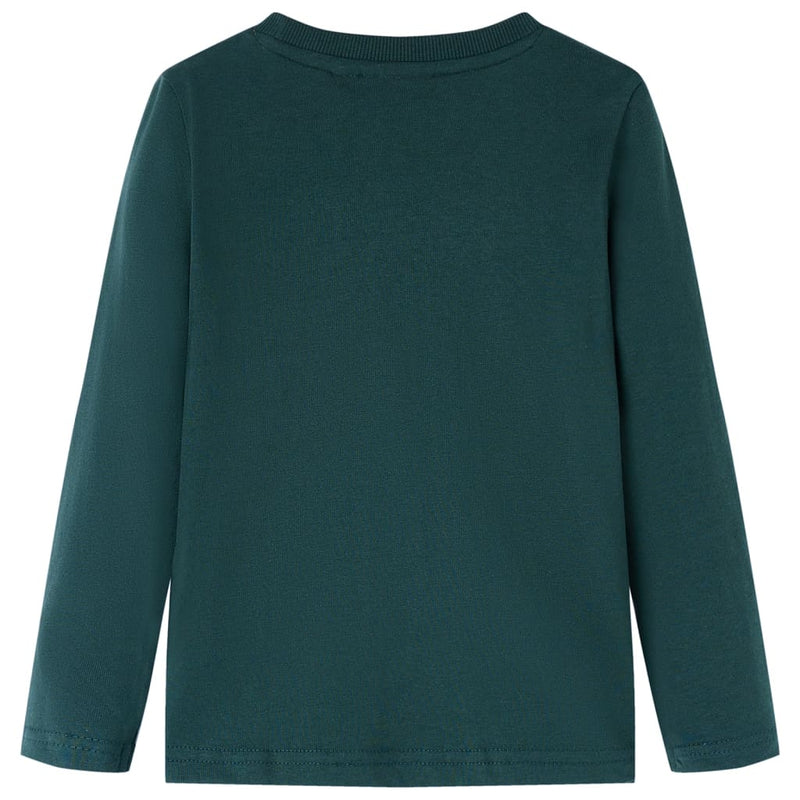 Afbeelding laden in galerijviewer, Vidaxl kindershirt met lange mouwen 116 donkergroen