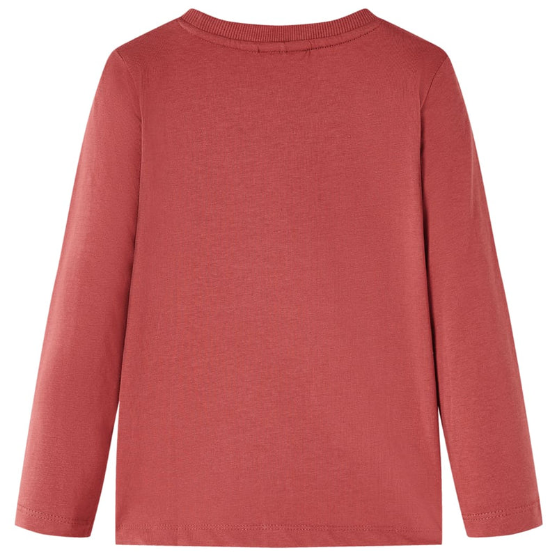 Afbeelding laden in galerijviewer, Vidaxl kindershirt met lange mouwen 140 roodbruin