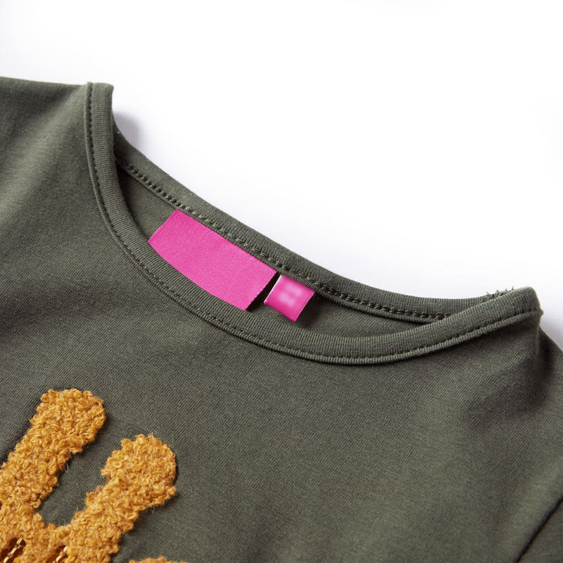 Afbeelding laden in galerijviewer, Vidaxl kindershirt met lange mouwen 140 kakikleurig