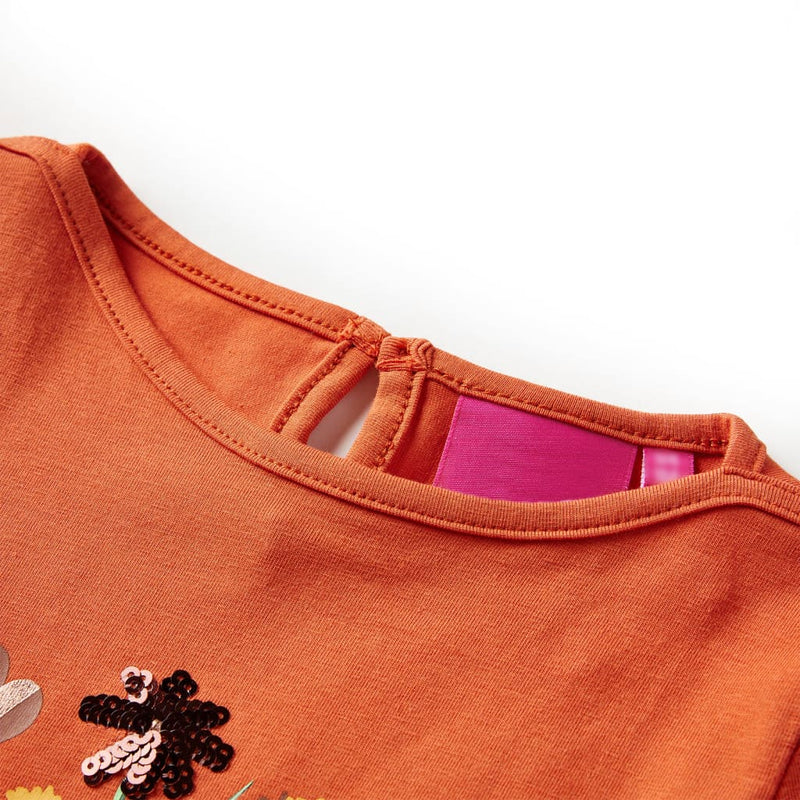Afbeelding laden in galerijviewer, VidaXL Kindershirt met lange mouwen 140 oranjebruin