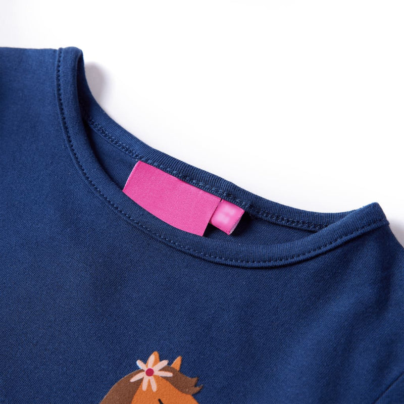 Afbeelding laden in galerijviewer, Vidaxl kindershirt met lange mouwen 140 marineblauw
