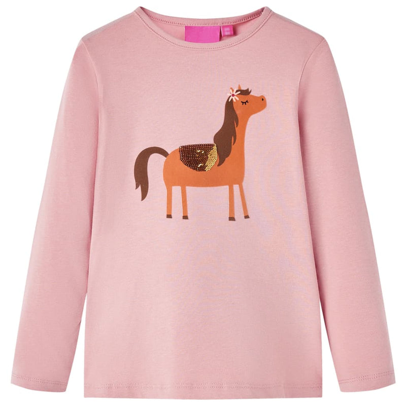 Afbeelding laden in galerijviewer, Vidaxl kindershirt met lange mouwen 92 lichtroze