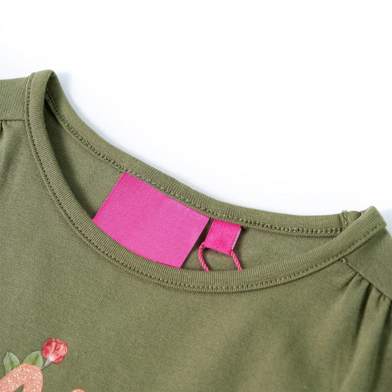 Afbeelding laden in galerijviewer, Vidaxl kindershirt met lange mouwen 116 kakikleurig