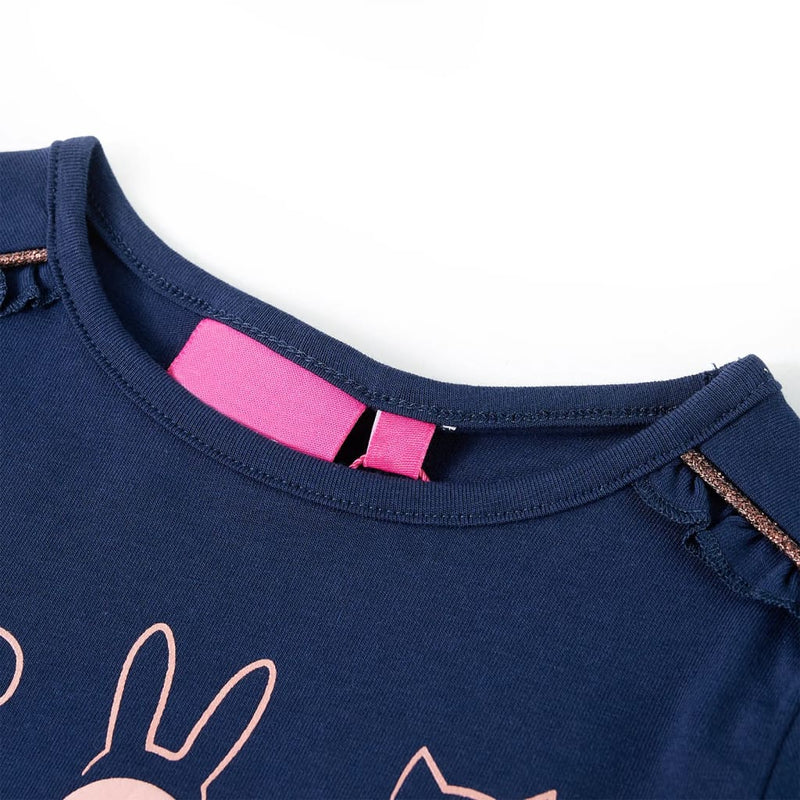 Afbeelding laden in galerijviewer, Vidaxl kindershirt met lange mouwen 140 marineblauw