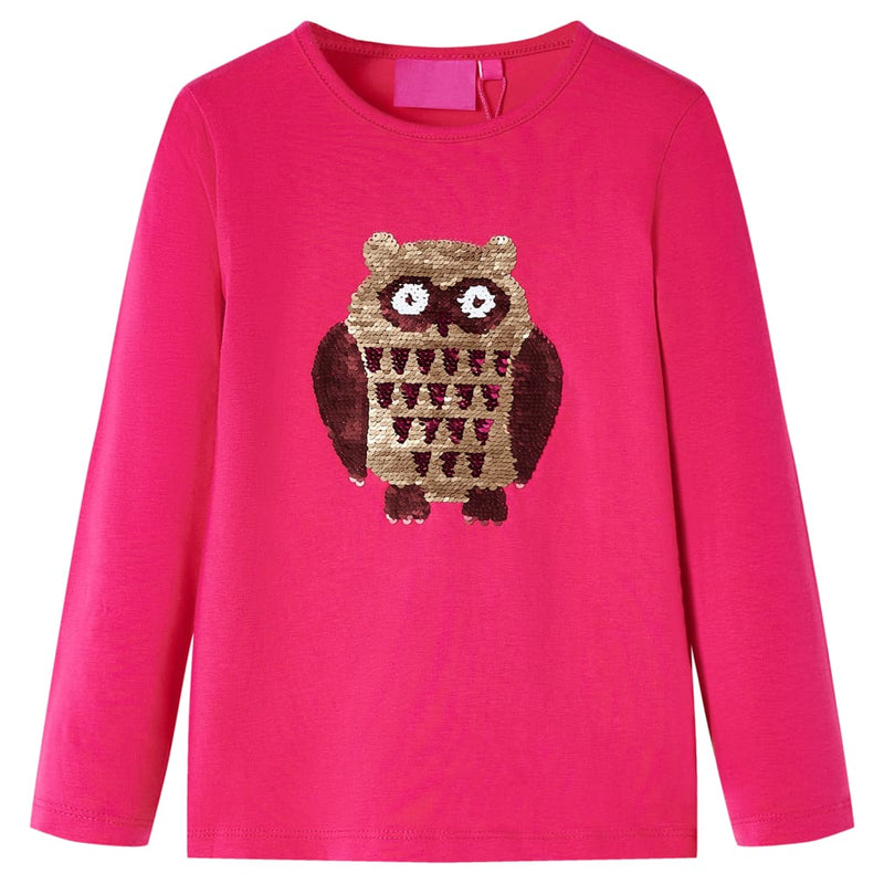 Afbeelding laden in galerijviewer, VidaXL Kindershirt met lange mouwen 128 felroze