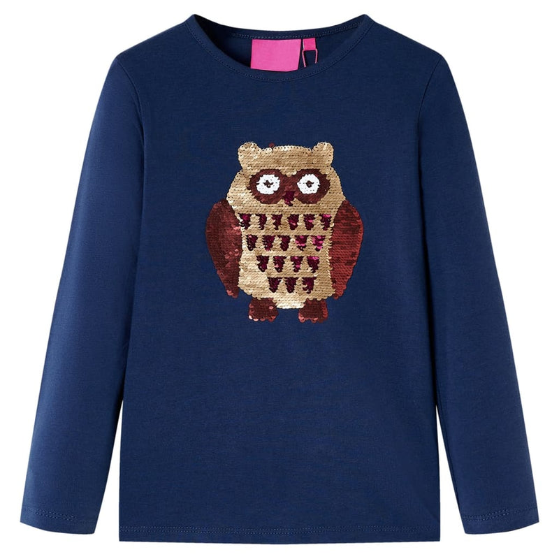 Afbeelding laden in galerijviewer, Vidaxl kindershirt met lange mouwen 116 marineblauw