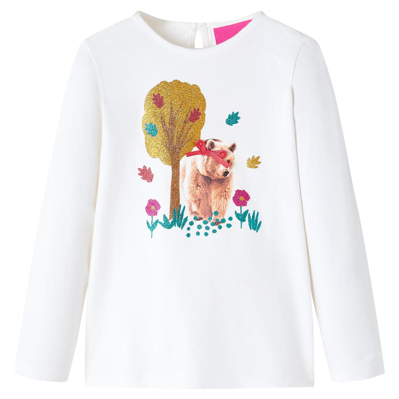 Afbeelding laden in galerijviewer, VidaXL Kindershirt met lange mouwen 92 ecru