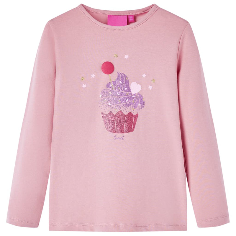 Afbeelding laden in galerijviewer, Vidaxl kindershirt met lange mouwen 128 lichtroze