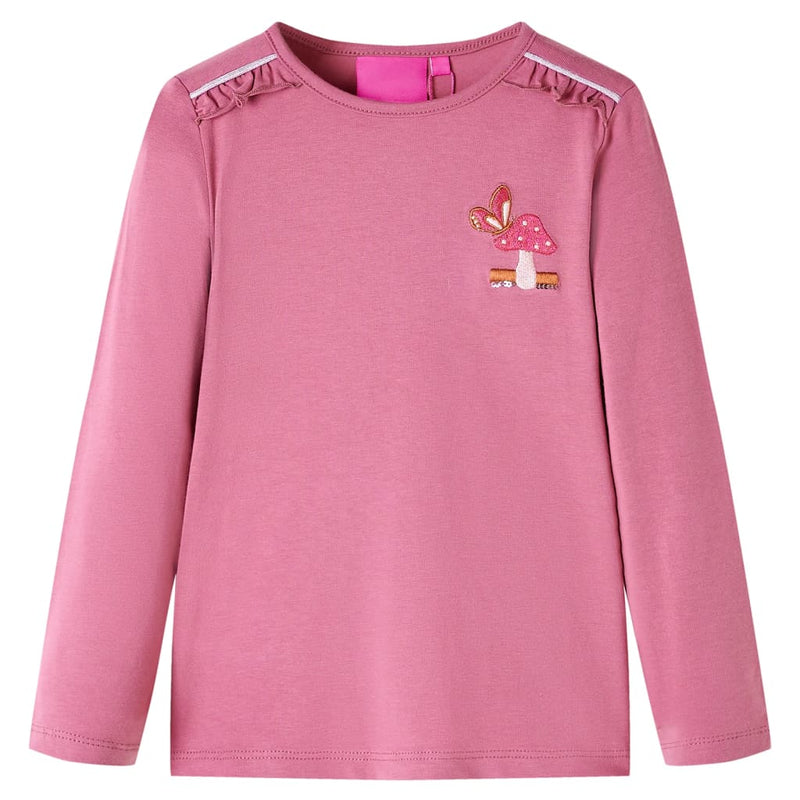 Afbeelding laden in galerijviewer, Vidaxl kindershirt met lange mouwen 128 frambozenkleurig