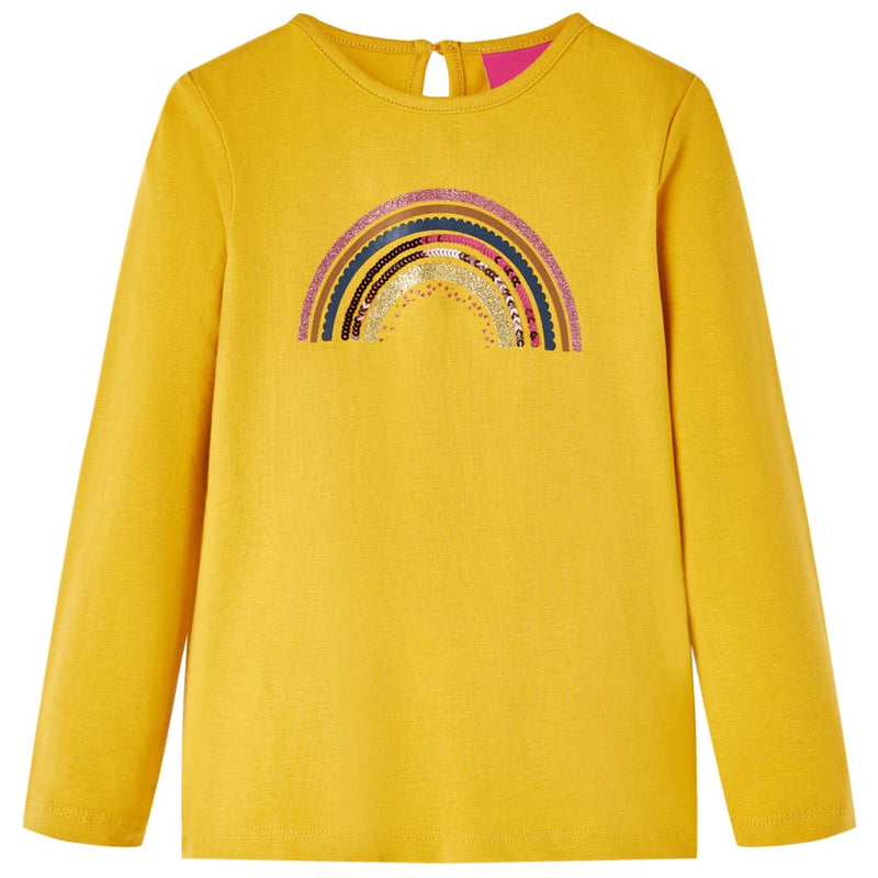 Afbeelding laden in galerijviewer, Vidaxl kindershirt met lange mouwen 140 okerkleurig