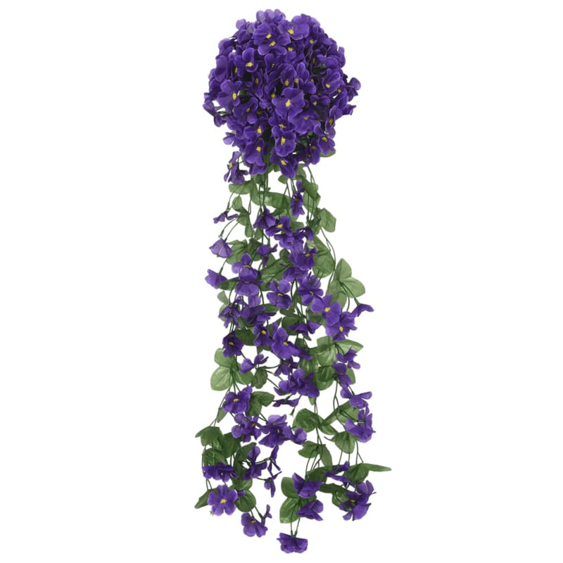 Afbeelding laden in galerijviewer, Vidaxl kerstslingers met bloemen 3 st 85 cm donkerpaars