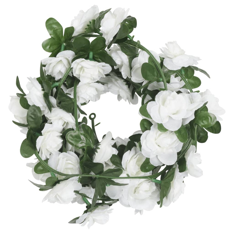 Afbeelding laden in galerijviewer, Vidaxl kerstslingers met bloemen 6 st 240 cm wit