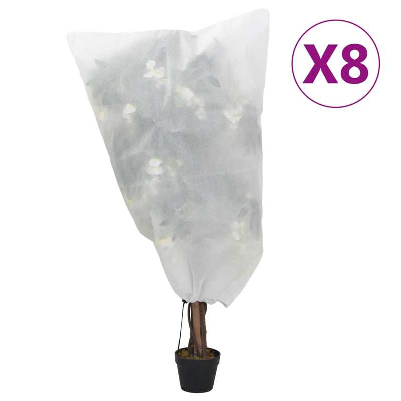 Afbeelding laden in galerijviewer, VidaXL Plantenhoezen met trekkoord 8 st 70 g m² 0,8x1,2 m