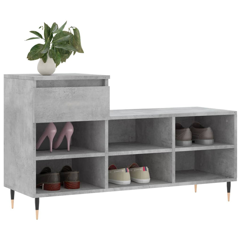 Afbeelding laden in galerijviewer, Vidaxl schoenenkast 102x36x60 cm bewerkt hout betongrijs