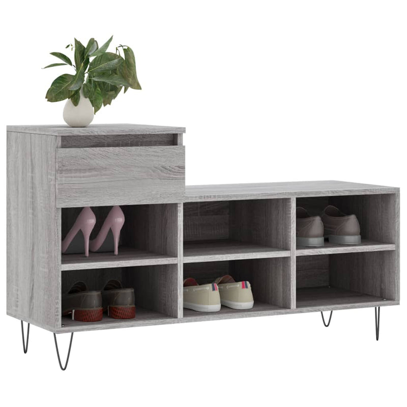 Afbeelding laden in galerijviewer, Vidaxl schoenenkast 102x36x60 cm bewerkt hout sonoma grijs