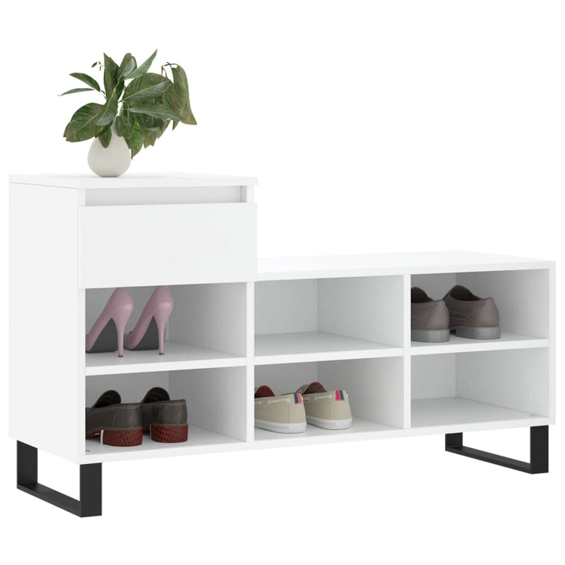 Afbeelding laden in galerijviewer, Vidaxl schoenenkast 102x36x60 cm bewerkt hout wit