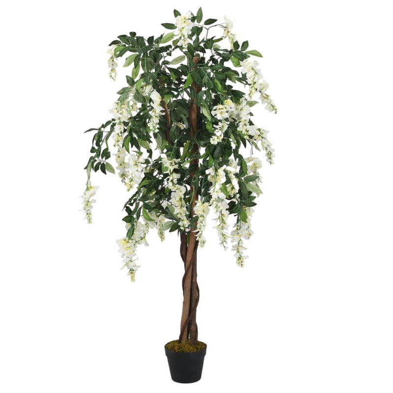 Afbeelding laden in galerijviewer, Vidaxl kunstplant wisteria 840 bladeren 120 cm groen en wit