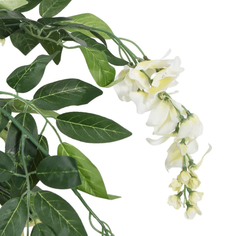 Afbeelding laden in galerijviewer, Vidaxl kunstplant wisteria 840 bladeren 120 cm groen en wit