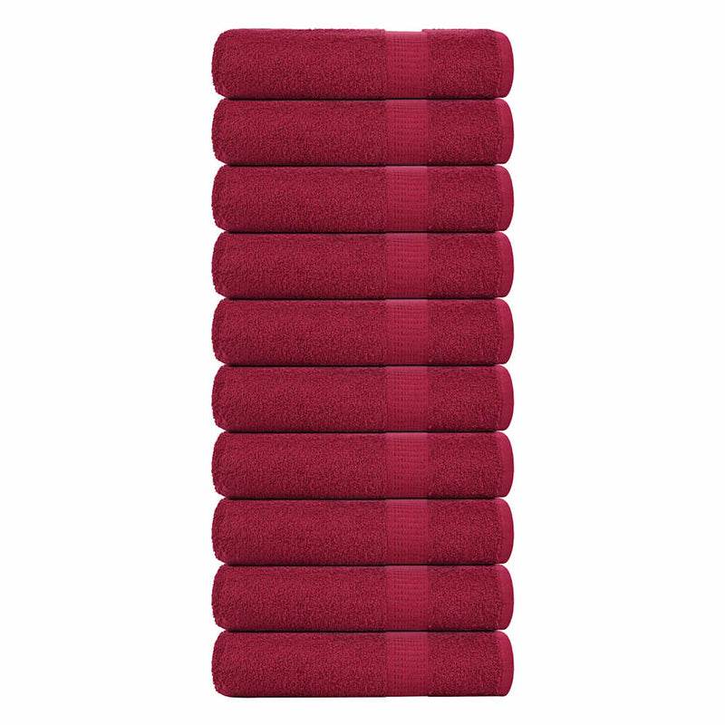 Afbeelding laden in galerijviewer, Vidaxl douchehanddoeken frogn 10 st 70x140 cm 360 g m² bordeaux