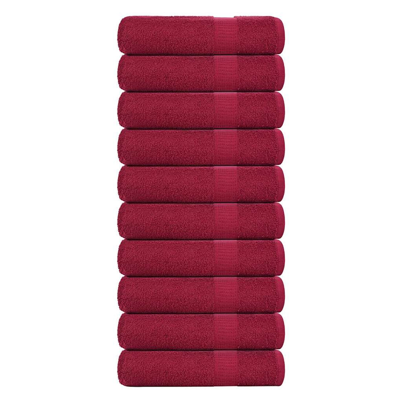 Afbeelding laden in galerijviewer, Vidaxl badhanddoeken frogn 10 st 100x150 cm 360 g m² bordeaux