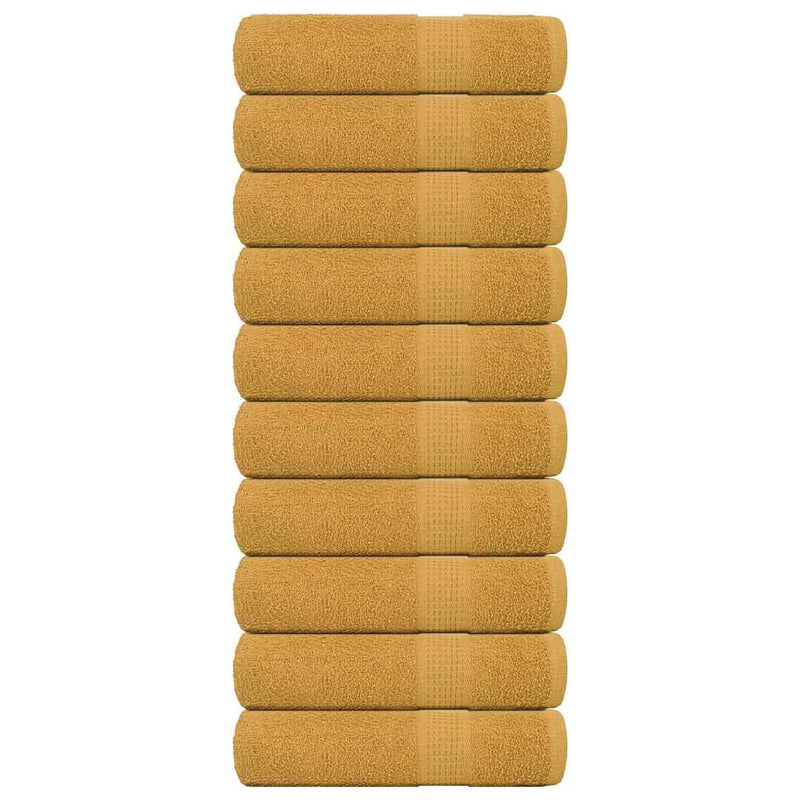 Afbeelding laden in galerijviewer, Vidaxl douchehanddoeken frogn 10 st 70x140 cm 360 g m² goud
