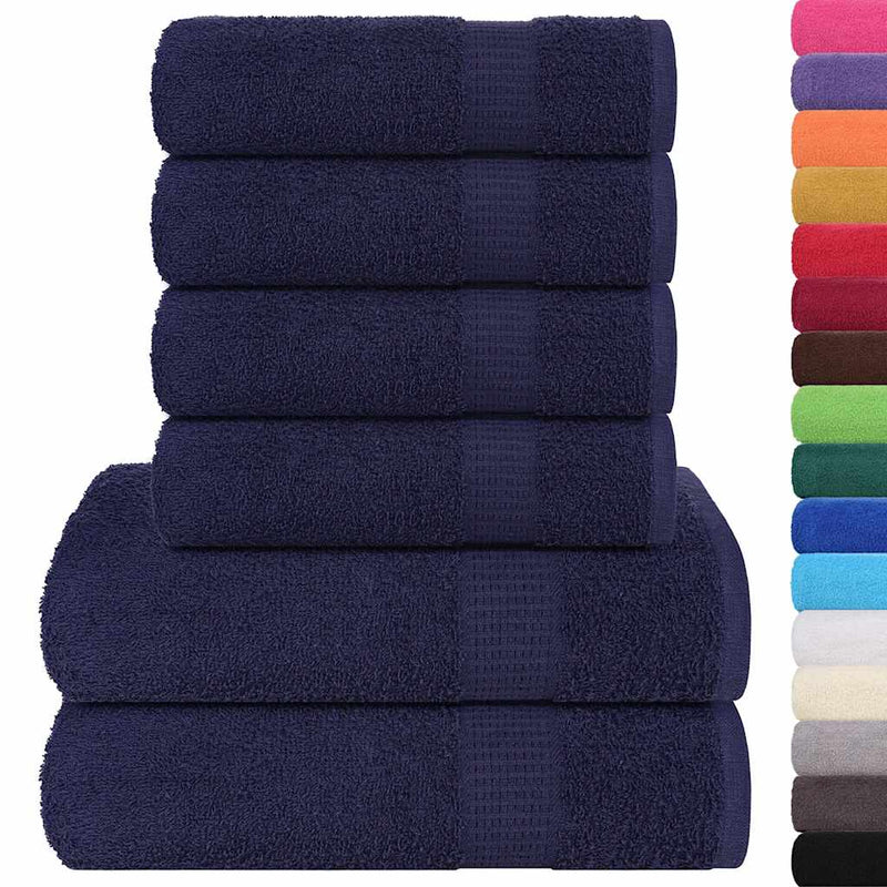 Afbeelding laden in galerijviewer, Vidaxl 6-delige handdoekenset frogn 360 g m² marineblauw