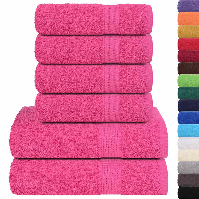 Afbeelding laden in galerijviewer, Vidaxl 6-delige handdoekenset frogn 360 g m² roze