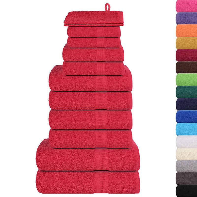Afbeelding laden in galerijviewer, Vidaxl 12-delige handdoekenset frogn 360 g m² rood