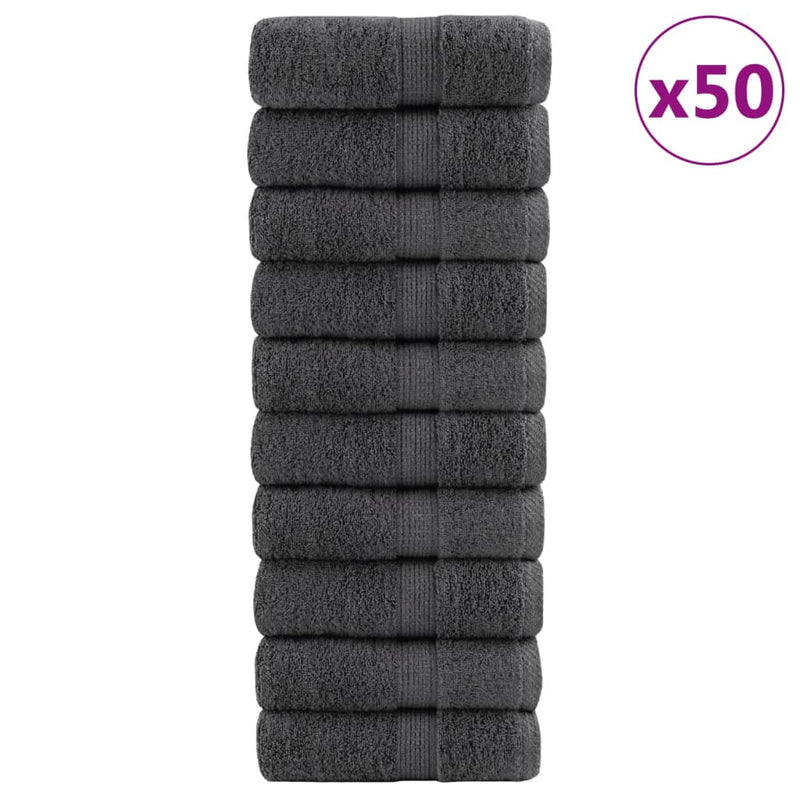 Afbeelding laden in galerijviewer, Vidaxl washandjes solund 50 st 600 g m² 15x21 cm antracietkleurig