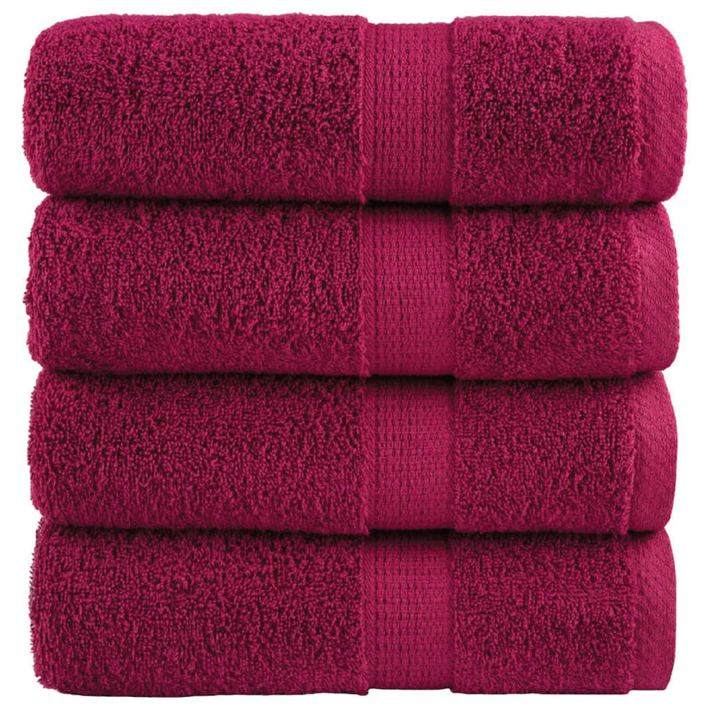 Afbeelding laden in galerijviewer, Vidaxl premium washandjes solund 4 stuks bordeaux 30x30 cm 600 g m²