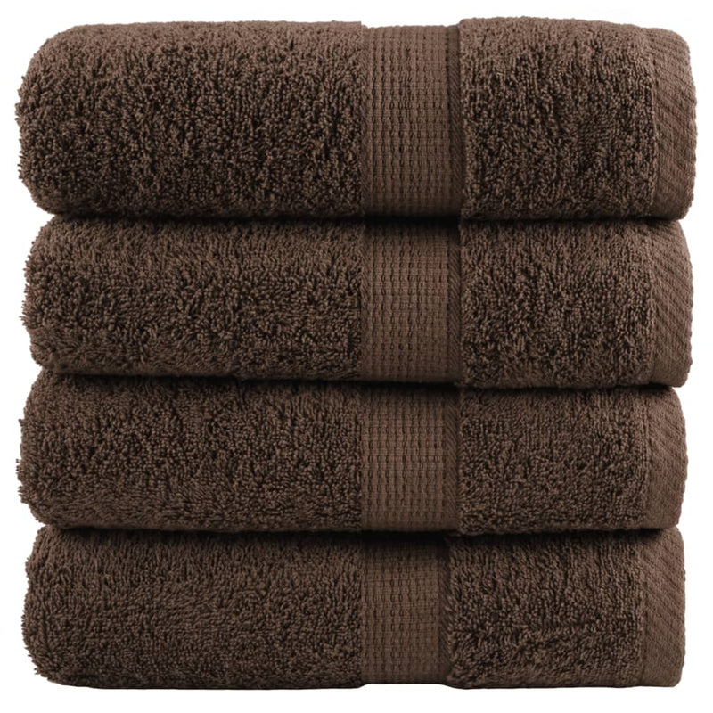 Afbeelding laden in galerijviewer, Vidaxl premium washandjes solund 4 stuks bruin 30x30 cm 600 g m²