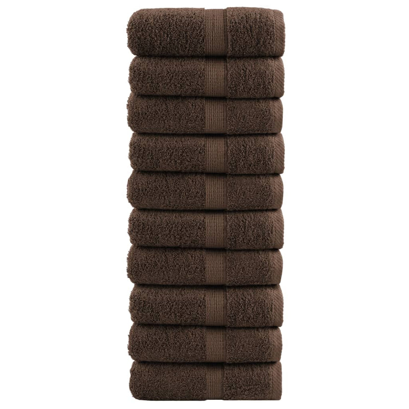 Afbeelding laden in galerijviewer, Vidaxl premium washandjes solund 10 stuks bruin 30x30 cm 600 g m²