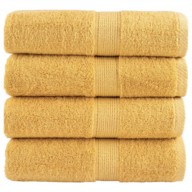 Afbeelding laden in galerijviewer, Vidaxl premium washandjes solund 4 stuks goud 30x30cm 600 g m²